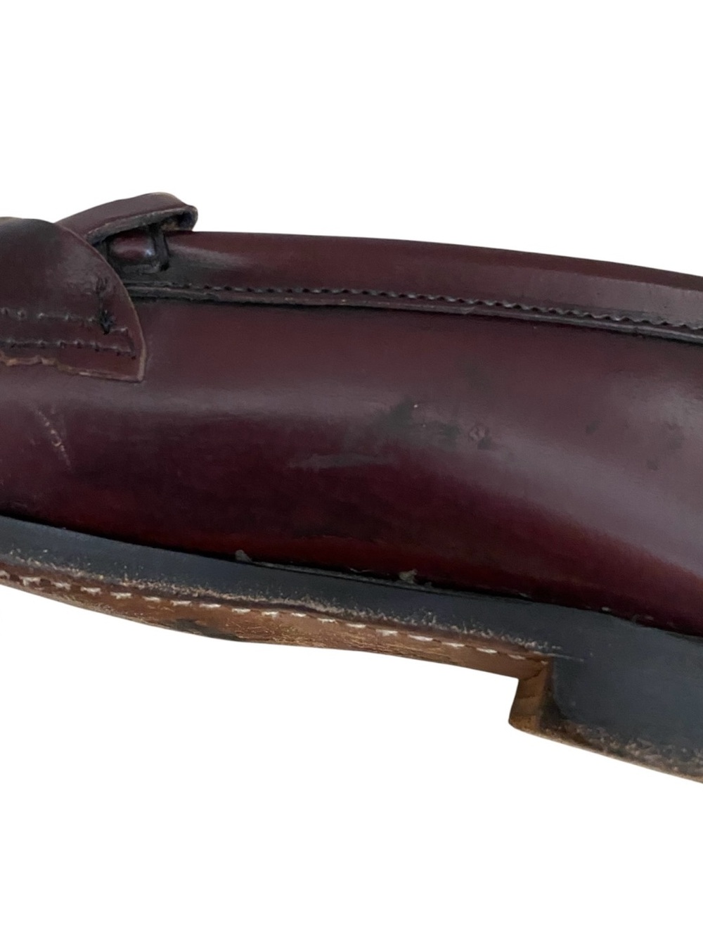 Flash Sale G.H Bass Weejuns Burgundy Leather Kiltie Horsebit Loafers 8 Preppy - Picture 8 of 14
